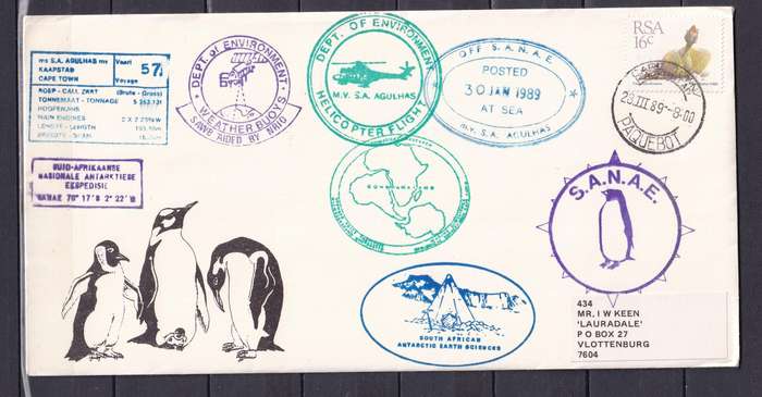 SA National Antarctic Expedition Covers - SAMAE - SA AGULHAS               ( 12 x COVERS)
