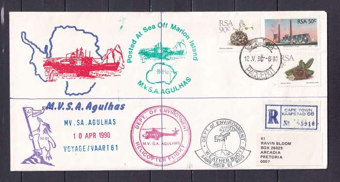 SA National Antarctic Expedition Covers - SAMAE - SA AGULHAS               ( 12 x COVERS)