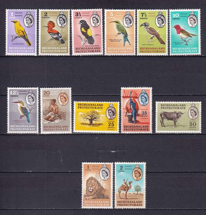 Bechuanaland Protectorate QEll, 1961 Bird set of 14, MNH  (SG 168-181 CV: £95/R2232)