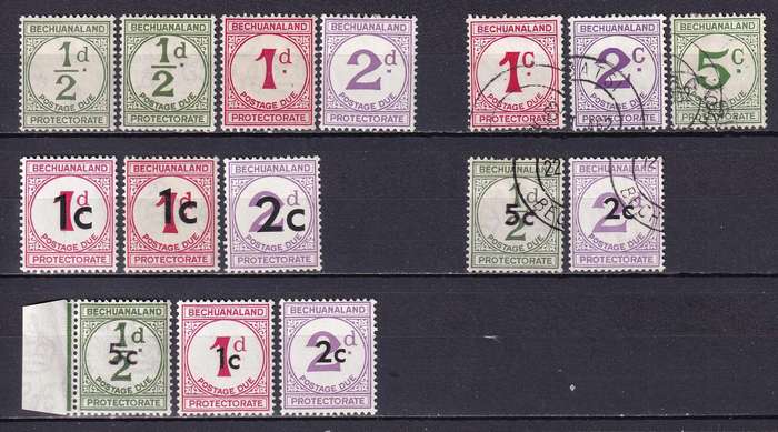 Bechuanaland Protectorate 1932> part Postage due sets, MNH , M/H & used    (SG D4>)