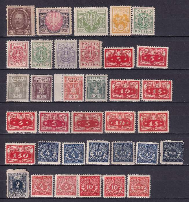 Poland part sets , M/H & used               (7 x scans, some stamp adherence to pages)