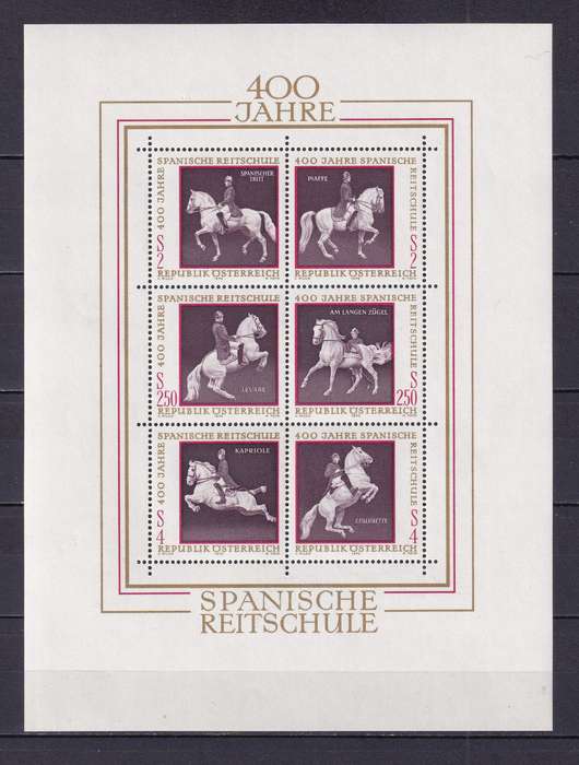 Austria 1972 The 400th Anniversary Spanish Riding School - Mini Sheet-MNH