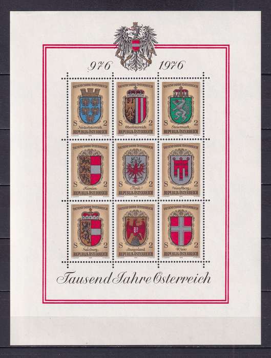 Austria 1976 The 1000th Anniversary of Austria 976-1976 mini sheet , MNH