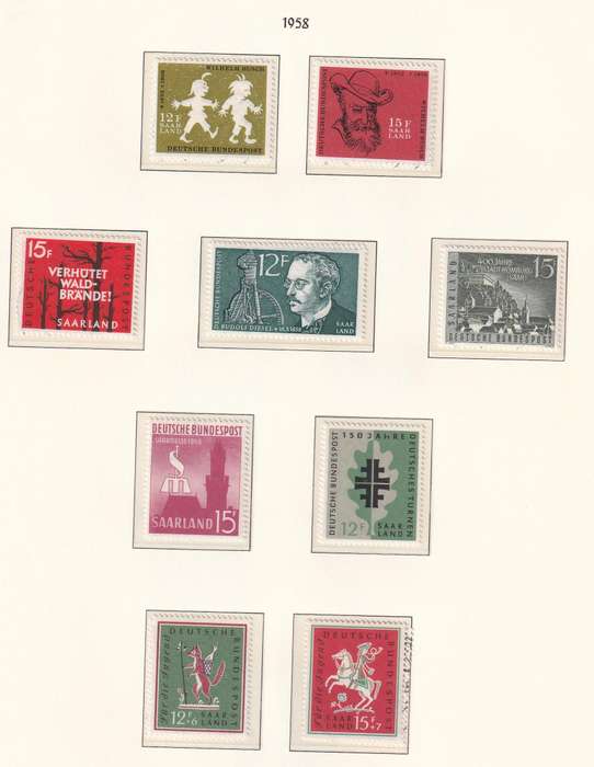 Germany SAARLAND 1957-59  sets & part sets, MNH,MLH        (3 x SCANS , pages not included)
