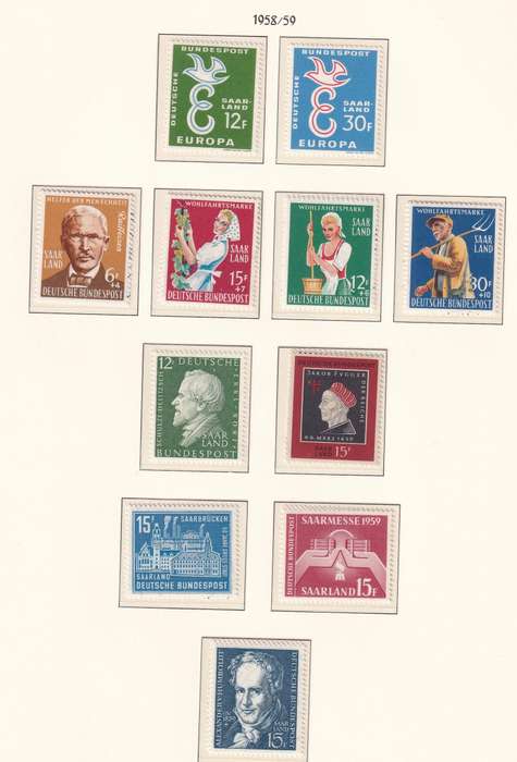 Germany SAARLAND 1957-59  sets & part sets, MNH,MLH        (3 x SCANS , pages not included)