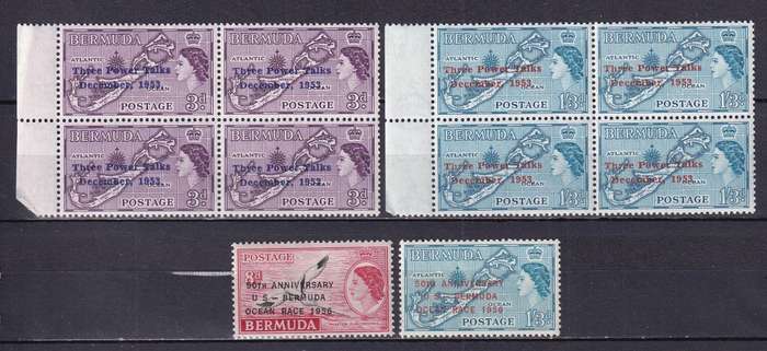 Bermuda 1953 & 1956 QE overprinted sets, MNH & M/H       ( SG 152>)