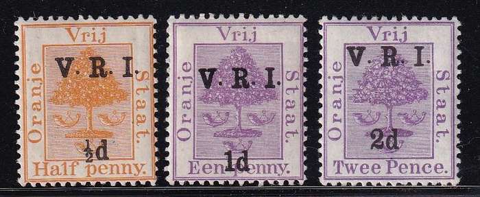 Orange Free State 1900 V.R.I. with variety THICK V, M/H        (SACC 69-71, CV R550)