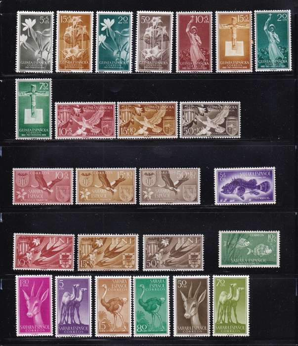 Spain & colonies 1955> sets and part sets (IFNI,Shahara, Guinea), M/H         (2 X SCANS)