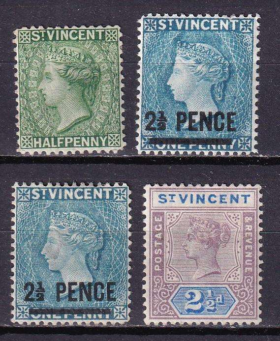 St Vincent 1883> QV part sets (CA), M/H