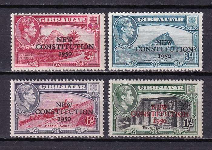 Gibraltar 1950 KG VI New Constitution sets , MNH           ( SG 140-143)