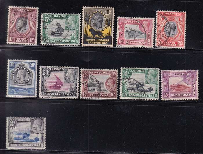 Kenya Uganda Tanganyika (KUT) 1935-37 KG V part set , used       (SG 110-120, CV +£25)