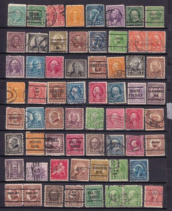 USA postmark lot , used                     ( 7 x SCANS)