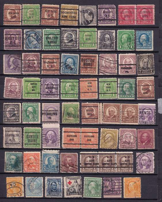 USA postmark lot , used                     ( 7 x SCANS)