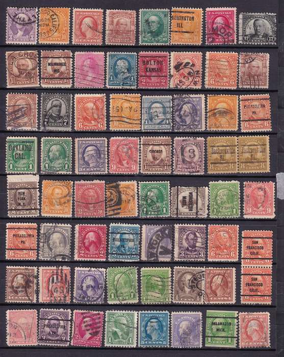 USA postmark lot , used                     ( 7 x SCANS)