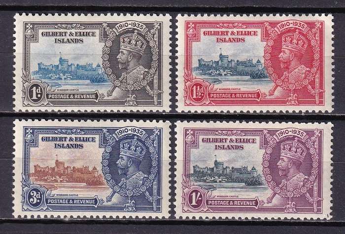 Gilbert and Ellice Islands 1935 KG V Silver Jubilee set, MLH