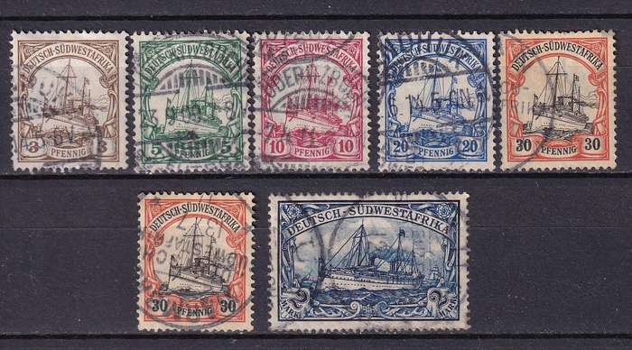 Germany South West Africa 1906 part sets (Lozenges), used     (SACC 26>, CV R1300)