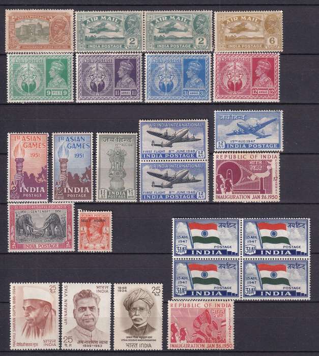 India 1929> KG V part sets & set, M/H                   (SG 220> CV £45)