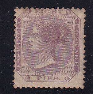 India 1865 QV 8p mauve (W13), M/H        ( SG 57, CV £20)