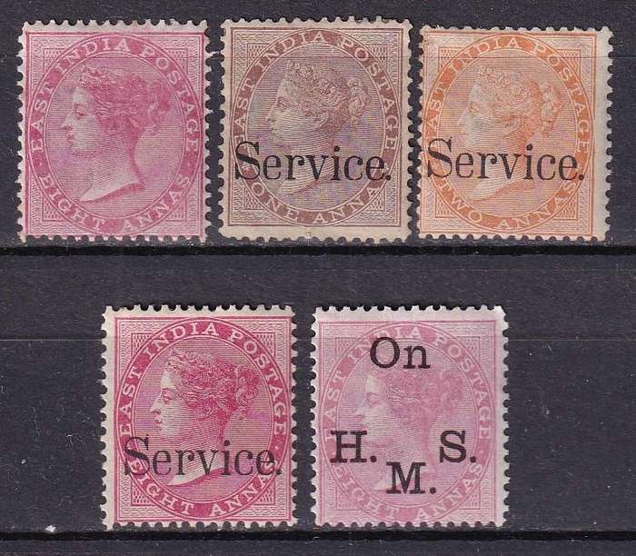 India 1865 & 1867> QV part sets (W13) overprinted, M/H        ( SG 56,O27>CV £123)