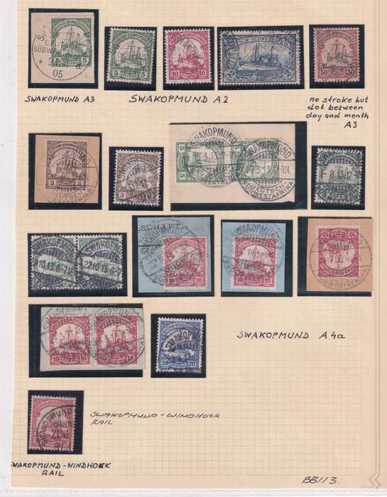 German SWA Postmark lot for the specialist, used                    (6 x SCANS )