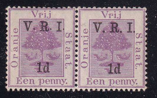 Orange Free State 1900 V.R.I. with variety ONE STAMP WITH LEVEL STOPS, M/H          (SACC 60a, R450)