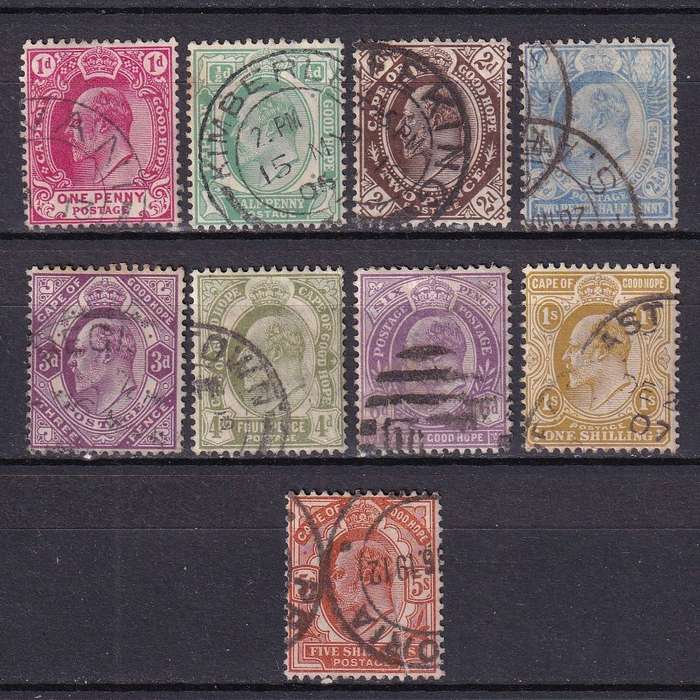 Cape of Good Hope 1902 KE set , used               (SACC 65-73, CV R800)