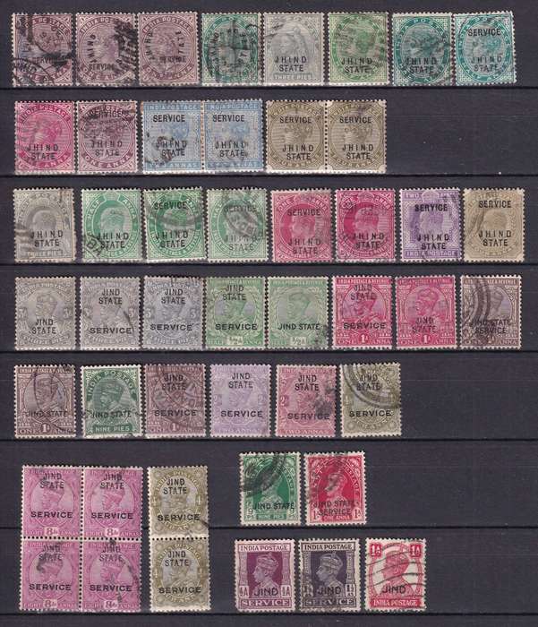 India States (JHIND,JIND ) QV , KG V part sets, used