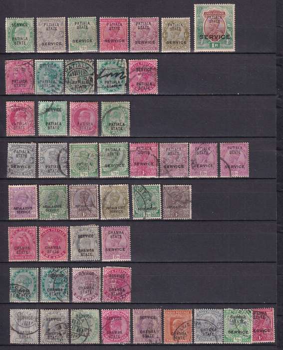 India States (CHAMBA, PATIALA,NABHA ) QV , KG V part sets, M/H  & used      (3 x SCANS)