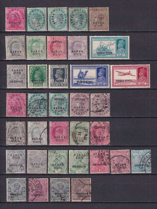 India States (CHAMBA, PATIALA,NABHA ) QV , KG V part sets, M/H  & used      (3 x SCANS)