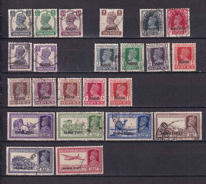 India States (CHAMBA, PATIALA,NABHA ) QV , KG V part sets, M/H  & used      (3 x SCANS)
