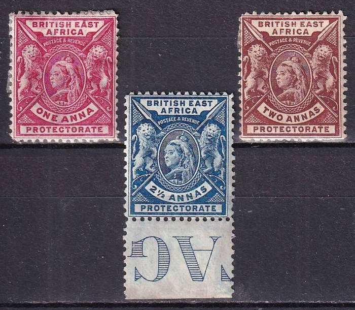 British East Africa Protectorate QV 1902 part set, M/H        (SG 66-68, CV £45)