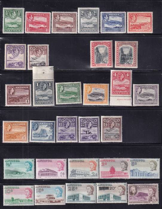 Antigua 1938> KG VI & QE part sets , M/H         (2 X SCANS, CV £55+)