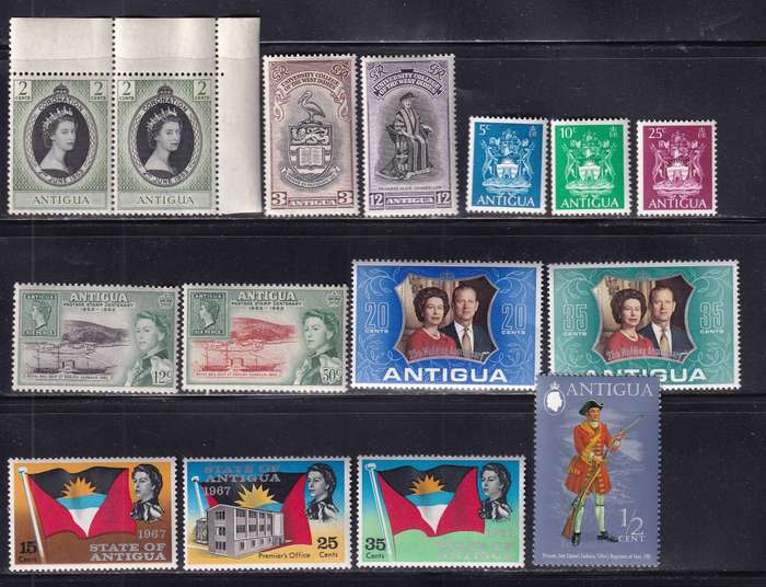 Antigua 1938> KG VI & QE part sets , M/H         (2 X SCANS, CV £55+)