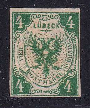 Germany Lubeck 1859 4 sch imperforated , M/H              (SG 6, CV £12)