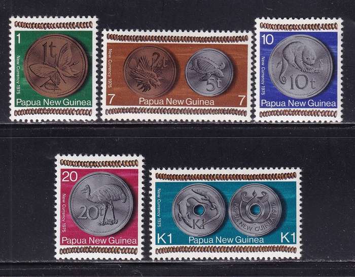 Papua New Guinea 1975 New currency set, MNH