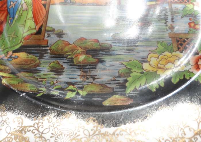 JAPANESE PLATES,  VINTAGE MATCHED PAIR OF SQUARE  DISPLAY PLATES  made in England