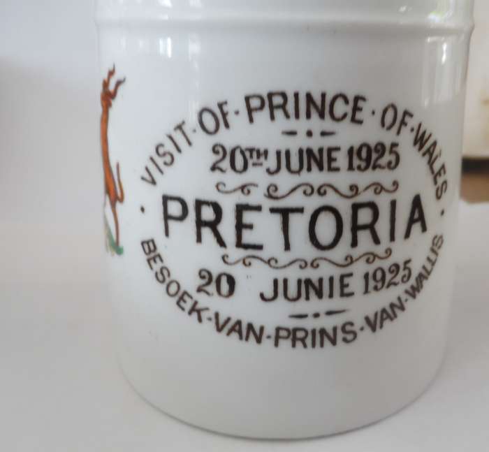 POOLE fine bone china mug 'VISIT OF THE PRINCE OF WALES , PRETORIA 20th.June 1925 '