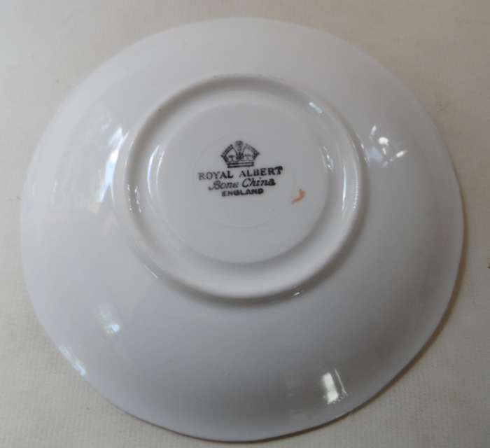 ROYAL ALBERT SAUCER '  light  pastel green , gilded  rim    ' replacement item , 1 available