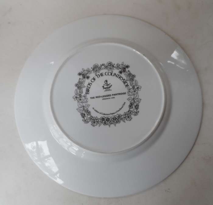 ROYAL CHELSEA CABINET / WALL DISPLAY  PLATE  BIRDS OF THE COUNTRYSIDE ' THE RED LEGGED PARTRIDGE '