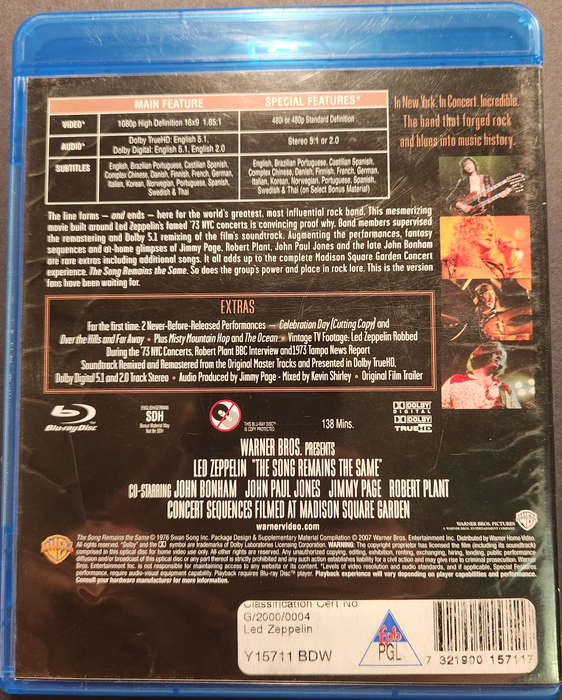Led Zeppelin - The Song Remains The Same (Blu Ray)