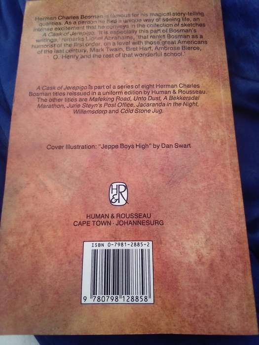 "A Cask of Jerepigo". Herman Charles Bosman. .  Soft cover.