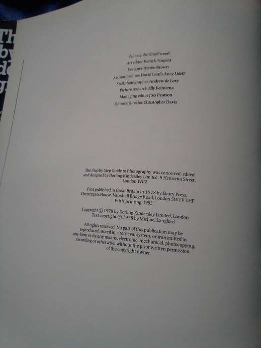 "The Step-by-step Guide to Photography". Michael Langford.  Hard cover.