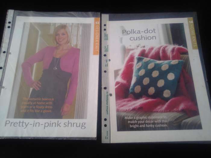 Joblot of knitting patterns for cushions, scarves etc.