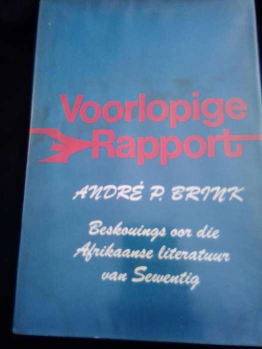 1976.  "Voorlopige Rapport"  Andre P. Brink.  Hard cover.