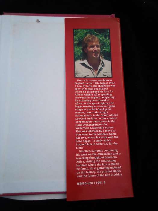 "Cry for the Lions". Gareth Patterson.  Hard cover.