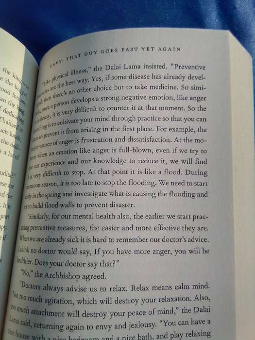 "The Book of Joy"  Dali Lama and Desmond Tutu.  Soft   cover.