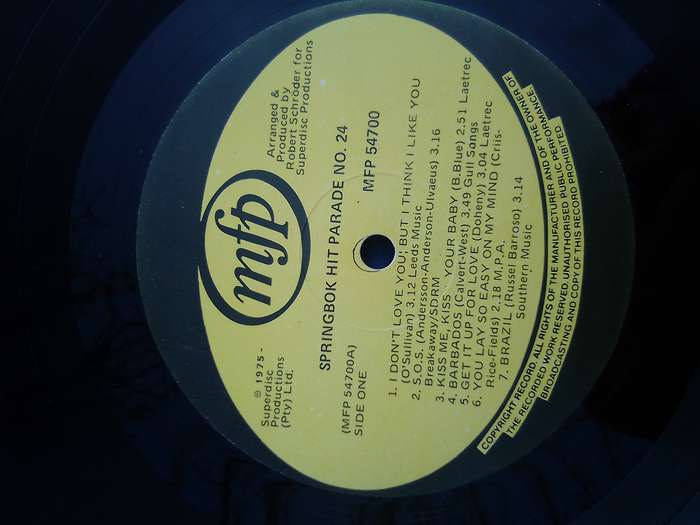 L.P. Springbok Hit Parade 17.  Cover: Very good.  L.P. Very good.