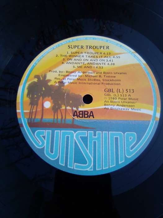 L.P.  ABBA. Super Trooper.  Cover: Very good.  L.P.: Very good.