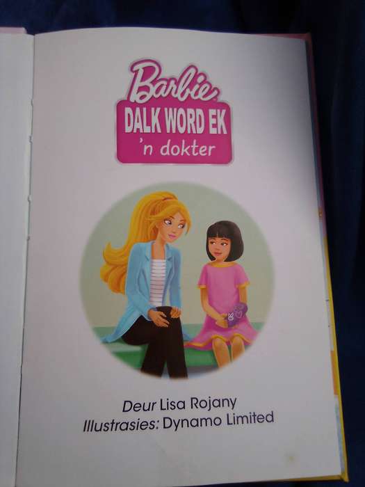 "Barbie.  Dalk word ek'n Dokter". Hard cover.