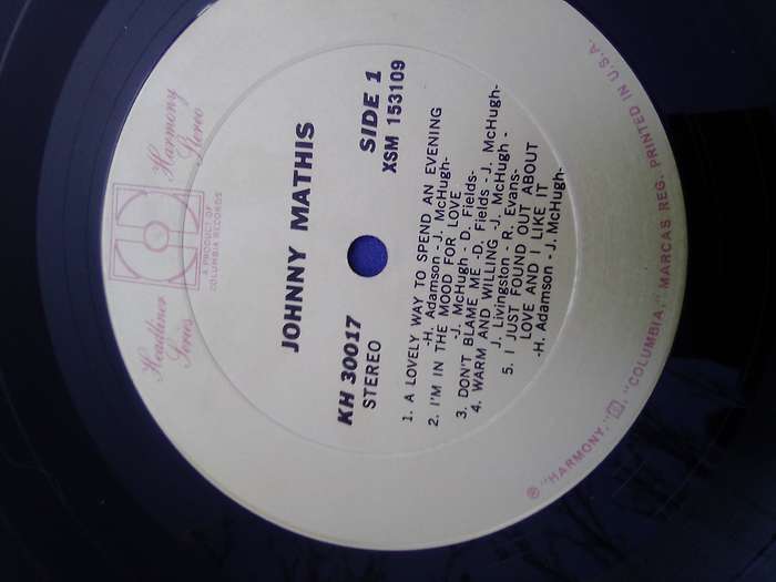 L.P.  Johnny Mathis.  Cover: Good.  L.P.:Very good.